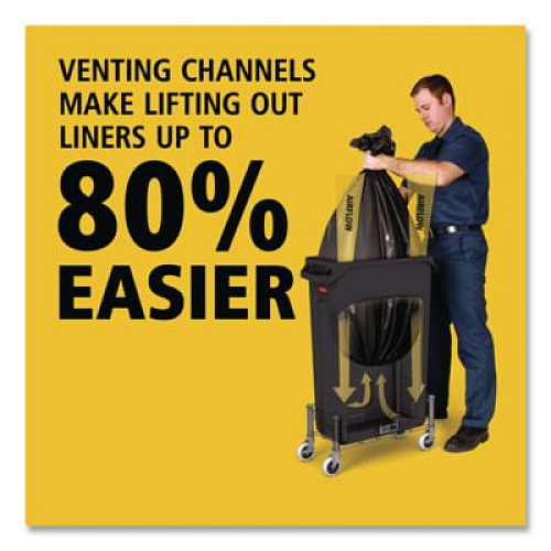 Rubbermaid Commercial Slim Jim with Venting Channels, 23 gal, Plastic, Black (354060BK)