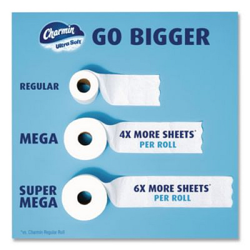 Charmin Ultra Soft Bathroom Tissue, Mega Roll, Septic Safe, 2-Ply, White, 208 Sheets/Roll, 12 Rolls/Pack (17579PK)