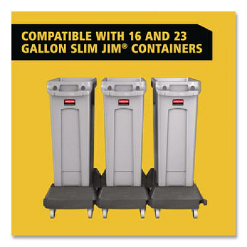 Rubbermaid Commercial Slim Jim Resin Trainable Dolly, 120 lb Capacity, 23.86 x 14.71 x 8.36, Black (1980602)