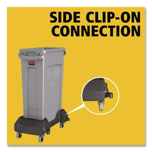 Rubbermaid Commercial Slim Jim Resin Trainable Dolly, 120 lb Capacity, 23.86 x 14.71 x 8.36, Black (1980602)