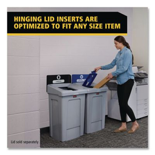 Rubbermaid Commercial Slim Jim Recycling Station 1-Stream, Landfill Recycling Station, 33 gal, Resin, Gray (2171554)