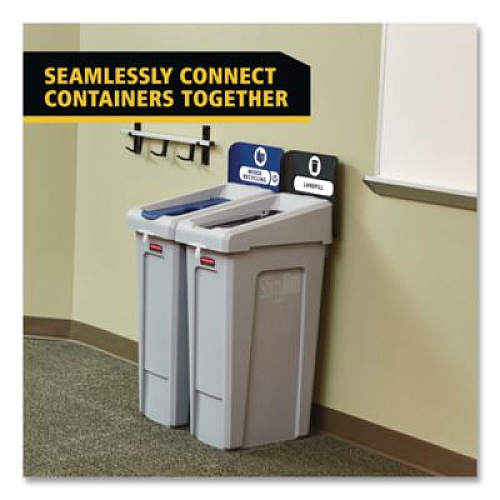 Rubbermaid Commercial Slim Jim Recycling Station 1-Stream, Mixed Recycling Station, 33 gal, Resin, Gray (2171557)