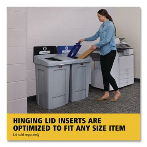 Rubbermaid Commercial Slim Jim Recycling Station 1-Stream, Mixed Recycling Station, 33 gal, Resin, Gray (2171557)