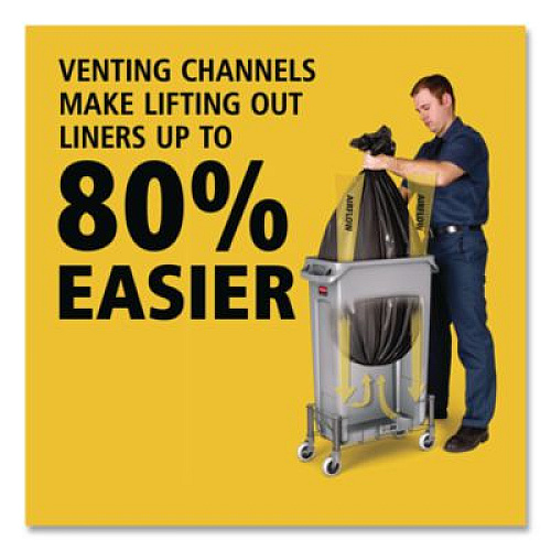 Rubbermaid Commercial Slim Jim with Venting Channels, 23 gal, Plastic, Gray (354060GY)