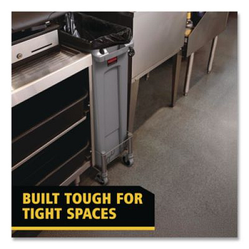 Rubbermaid Commercial Slim Jim with Venting Channels, 23 gal, Plastic, Gray (354060GY)