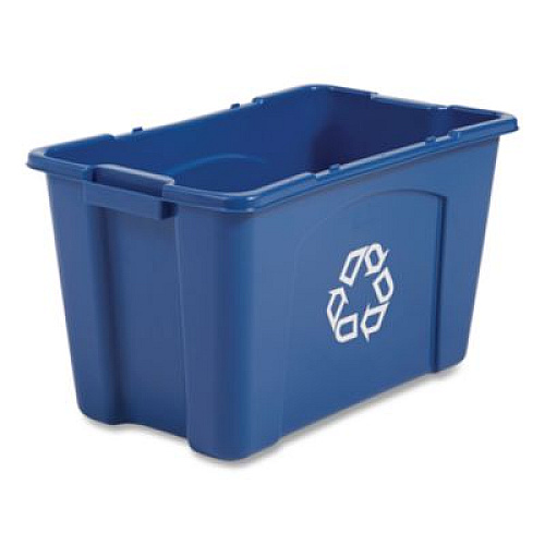 Rubbermaid Commercial Stacking Recycle Bin, 18 gal, Polyethylene, Blue (571873BE)