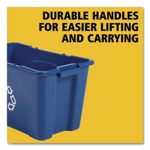 Rubbermaid Commercial Stacking Recycle Bin, 18 gal, Polyethylene, Blue (571873BE)