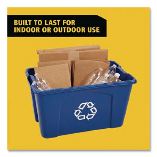 Rubbermaid Commercial Stacking Recycle Bin, 18 gal, Polyethylene, Blue (571873BE)