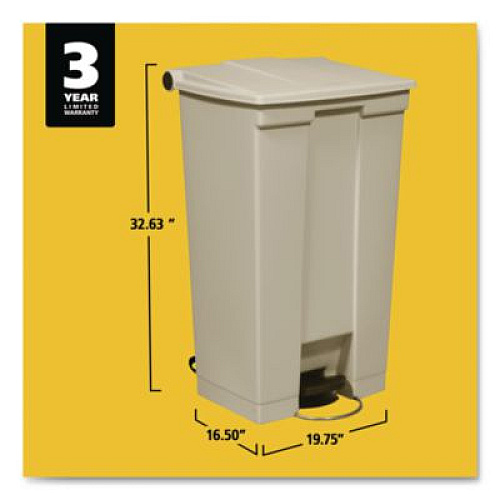 Rubbermaid Commercial Legacy Step-On Receptacle, 23 gal, Polyethylene, Beige (614600BG)