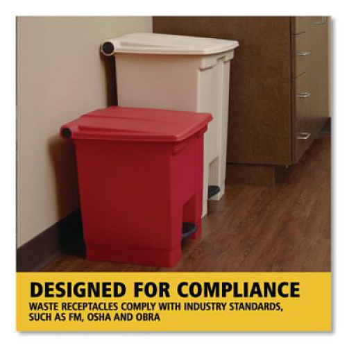 Rubbermaid Commercial Legacy Step-On Receptacle, 23 gal, Polyethylene, Beige (614600BG)
