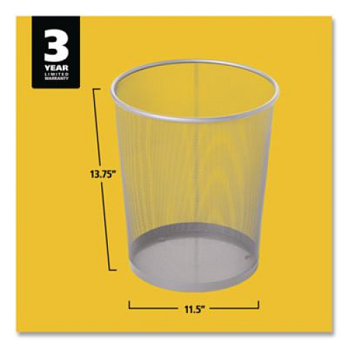Rubbermaid Commercial Steel Mesh Wastebasket, 5 gal, Steel Mesh,  Silver (WMB20SLV)