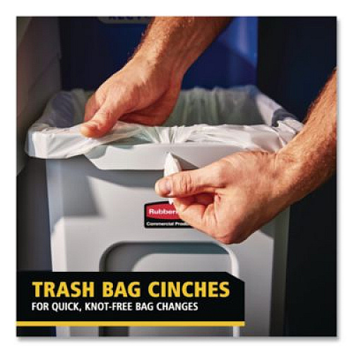Rubbermaid Commercial Slim Jim Recycling Station Kit, 1-Stream Mixed Recycling, 23 gal, Plastic, Gray/Blue (2185055)