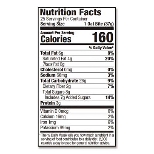 Bobo's Oatmeal Bites, Peanut Butter Chocolate Chip, 1.3 oz Individually Wrapped, 25/Box (00213)
