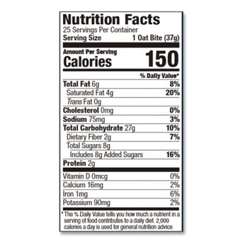 Bobo's Oatmeal Bites, Chocolate Chip, 1.3 oz Individually Wrapped, 25/Box (00214)