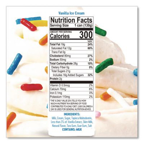 Ice Cream Pod, Vanilla, 5.2 oz Single Serve Pod for ColdSnap Machine, 12/Carton (600038)