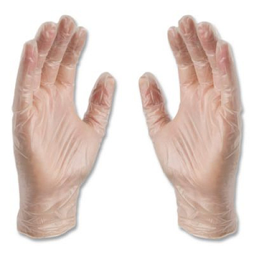 X3 by AMMEX Industrial Vinyl Gloves, Powder-Free, X-Large, 3 mil Thick, 9.5" Long, Clear, 100/Box (GPX348100)
