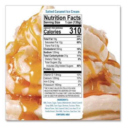 Ice Cream Pod, Salted Caramel, 5.2 oz Single Serve Pod for ColdSnap Machine, 12/Carton (600040)