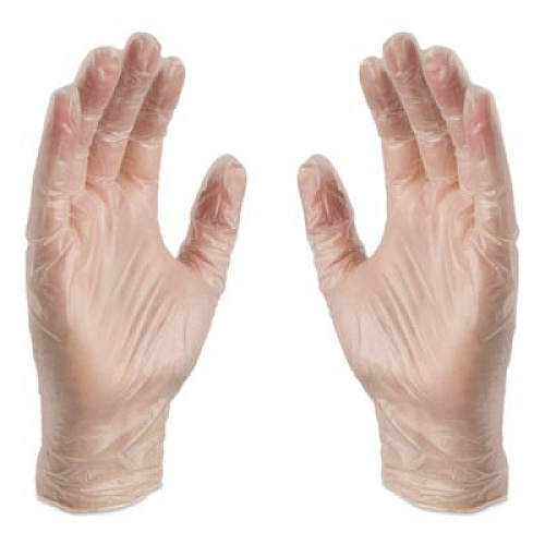 X3 by AMMEX Industrial Vinyl Gloves, Powder-Free, Large, 3 mil Thick, 9.5" Long, Clear, 100/Box (GPX346100)