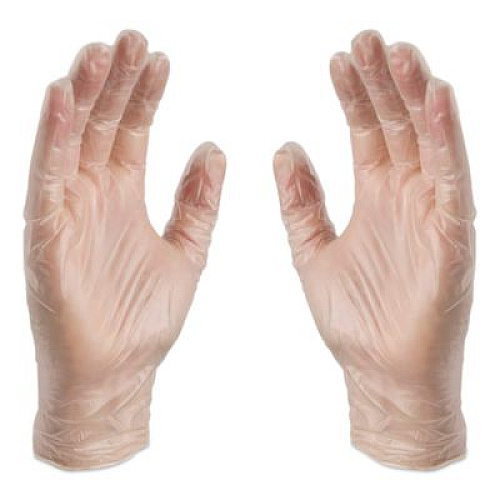 X3 by AMMEX Industrial Vinyl Gloves, Powder-Free, Medium, 3 mil Thick, 9.5" Long, Clear, 100/Box (GPX344100)