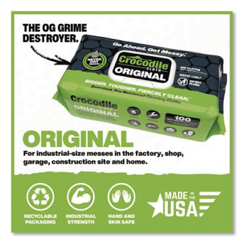 Crocodile Cloth Original Cleaning Cloths, 10 x 15, White, 100/Pack (5900100)