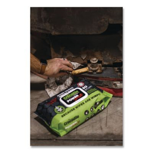 Crocodile Cloth PowerSCRUB Cleaning Cloths, 10 x 15, White, 80/Pack (6500080)