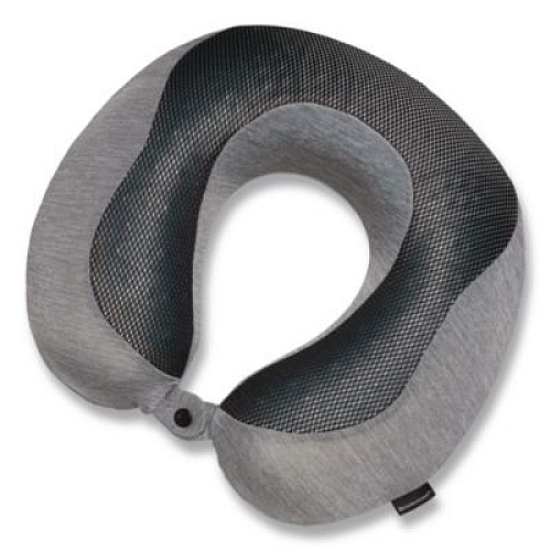 Brookstone U-Shaped Memory Foam Travel Pillow, One Size Fits Most, 12.6 x 3.74 x 12.2, Gray/Black (BNPM0007)