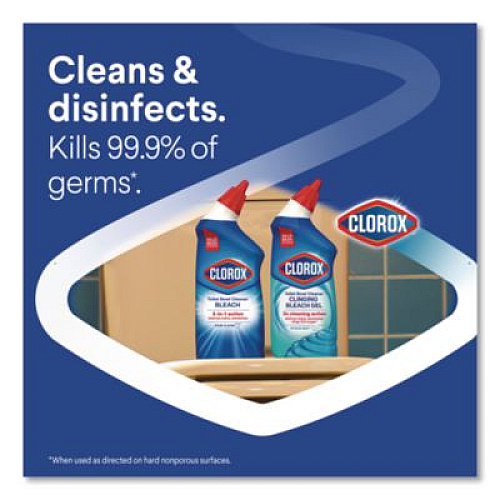 Clorox Disinfecting Toilet Bowl Cleaner with Bleach, Rain Clean Scent, 24 oz Bottle, 2/Pack, 6 Packs/Carton (30924CT)