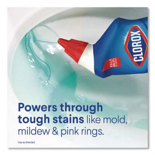 Clorox Disinfecting Toilet Bowl Cleaner with Bleach, Rain Clean Scent, 24 oz Bottle, 2/Pack, 6 Packs/Carton (30924CT)