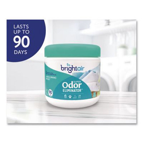 BRIGHT Air Super Odor Eliminator, Linen and Spring Breeze, 14 oz Jar, 6/Carton (901046CT)
