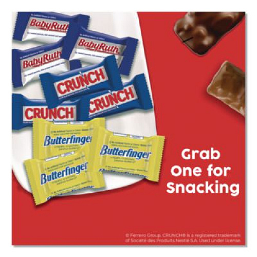 FERRERO ROCHER Baby Ruth, Butterfinger, Crunch Minis Party Pack, 90 Pieces, 32.4 oz Bag (689517)