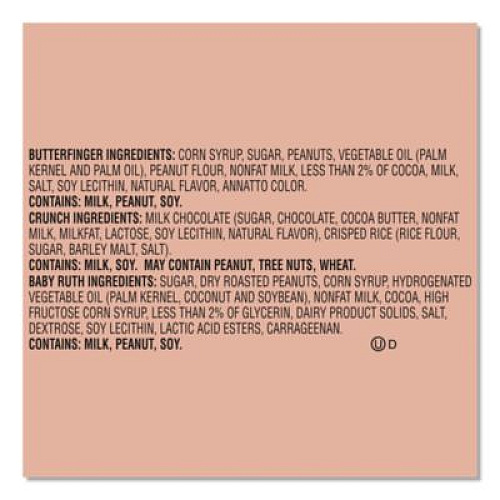 FERRERO ROCHER Baby Ruth, Butterfinger, Crunch Minis Party Pack, 90 Pieces, 32.4 oz Bag (689517)