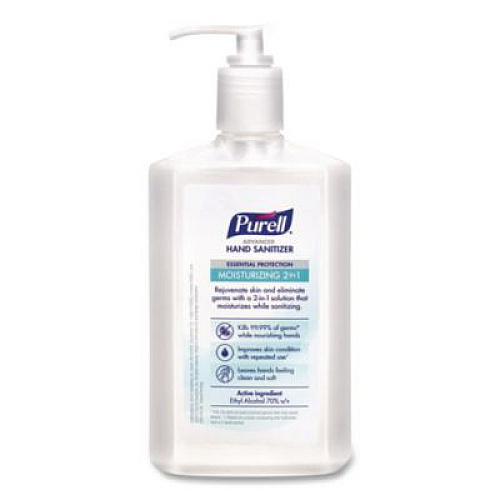 PURELL 2 in 1 Moisturizing Advanced Hand Sanitizer Gel, 12 oz Pump Bottle, Clean Scent, 12/Carton (369812CT)