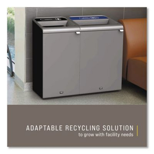 Rubbermaid Commercial Configure Indoor Recycling Waste Receptacle, Landfill, 23 gal, Metal, Gray (1961621)
