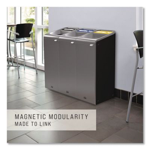 Rubbermaid Commercial Configure Indoor Recycling Waste Receptacle, Landfill, 23 gal, Metal, Gray (1961621)