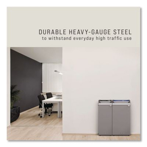 Rubbermaid Commercial Configure Indoor Recycling Waste Receptacle, Landfill, 23 gal, Metal, Gray (1961621)