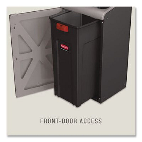 Rubbermaid Commercial Configure Indoor Recycling Waste Receptacle, Mixed Recycling, 33 gal, Metal, Gray (1961629)