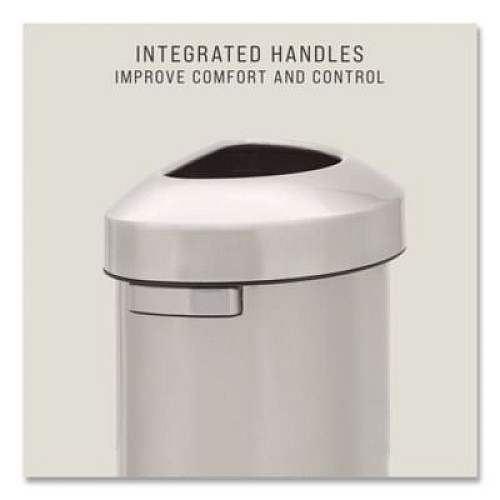 Rubbermaid Commercial Refine Series Half Round Waste Receptacle, 16 gal, Plastic/Stainless Steel (2147550)