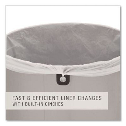 Rubbermaid Commercial Refine Series Half Round Waste Receptacle, 16 gal, Plastic/Stainless Steel (2147550)