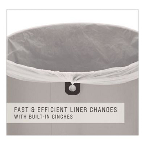 Rubbermaid Commercial Refine Series Waste Receptacle, 15 gal, Plastic/Stainless Steel (2147581)