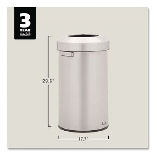 Rubbermaid Commercial Refine Series Waste Receptacle, 23 gal, Plastic/Stainless Steel (2147584)