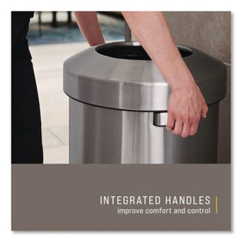 Rubbermaid Commercial Refine Series Waste Receptacle, 23 gal, Plastic/Stainless Steel (2147584)