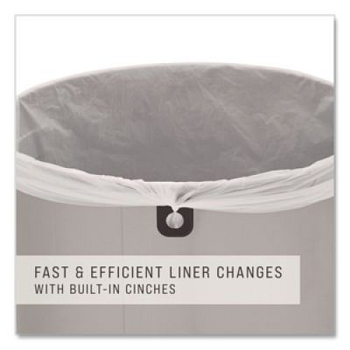 Rubbermaid Commercial Refine Series Waste Receptacle, 23 gal, Plastic/Stainless Steel (2147584)