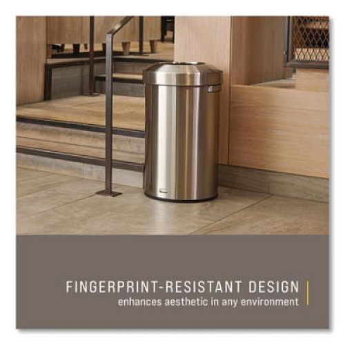 Rubbermaid Commercial Refine Series Waste Receptacle, 23 gal, Plastic/Stainless Steel (2147584)