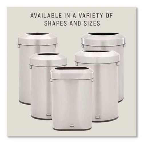 Rubbermaid Commercial Refine Series Waste Receptacle, 23 gal, Plastic/Stainless Steel (2147584)