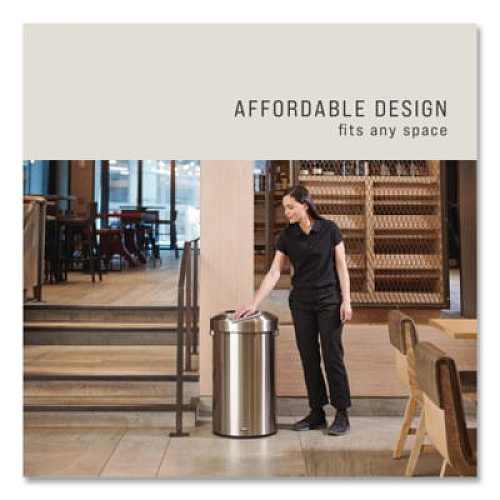 Rubbermaid Commercial Refine Series Waste Receptacle, 23 gal, Plastic/Stainless Steel (2147584)