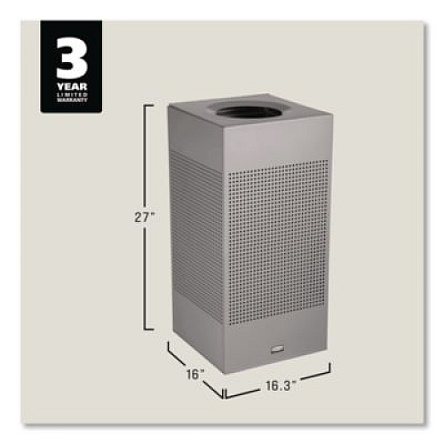 Rubbermaid Commercial Designer Line Silhouettes Waste Receptacle, 16 gal, Steel, Silver Metallic (SC14EPLSM)