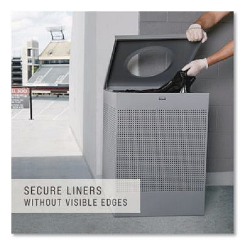 Rubbermaid Commercial Designer Line Silhouettes Waste Receptacle, 16 gal, Steel, Silver Metallic (SC14EPLSM)