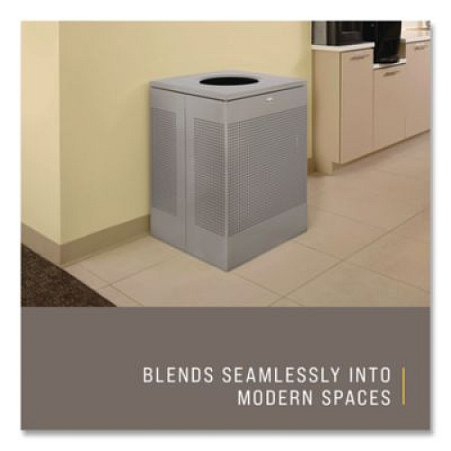 Rubbermaid Commercial Designer Line Silhouettes Waste Receptacle, 16 gal, Steel, Silver Metallic (SC14EPLSM)