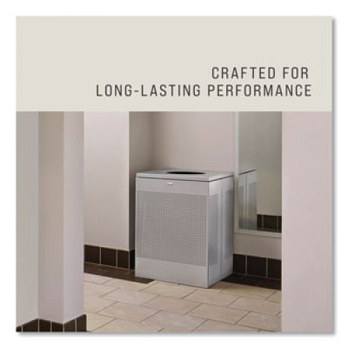 Rubbermaid Commercial Designer Line Silhouettes Waste Receptacle, 16 gal, Steel, Silver Metallic (SC14EPLSM)
