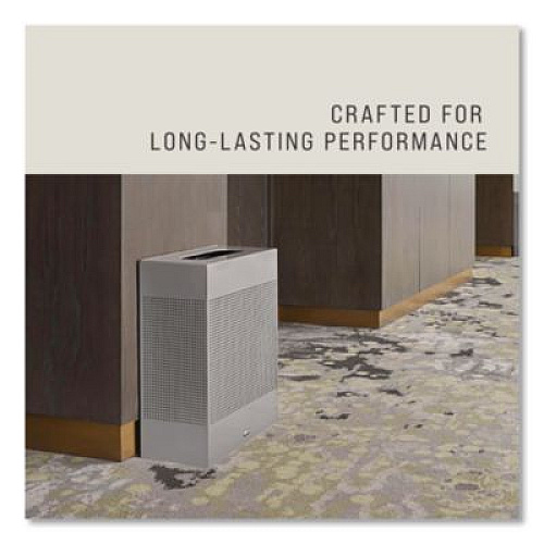 Rubbermaid Commercial Designer Line Silhouettes Waste Receptacle, 22.5 gal, Steel, Silver Metallic (SR18EPLSM)